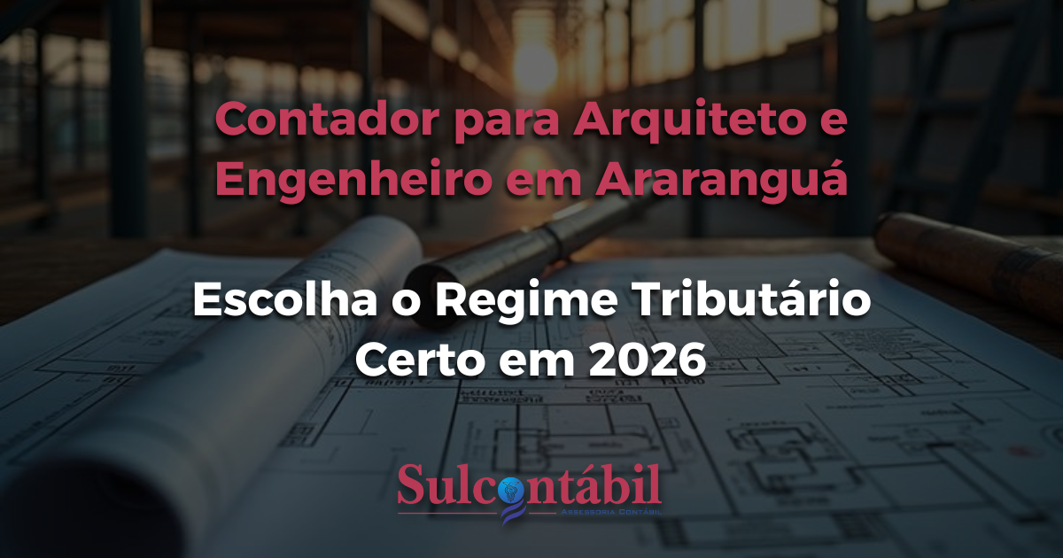 Contador para Arquiteto em Araranguá: Escolha o Regime Tributário Certo em 2026